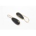 Dangle Earrings 925 Sterling Silver Gold Plated Natural Black Onyx Stones P596